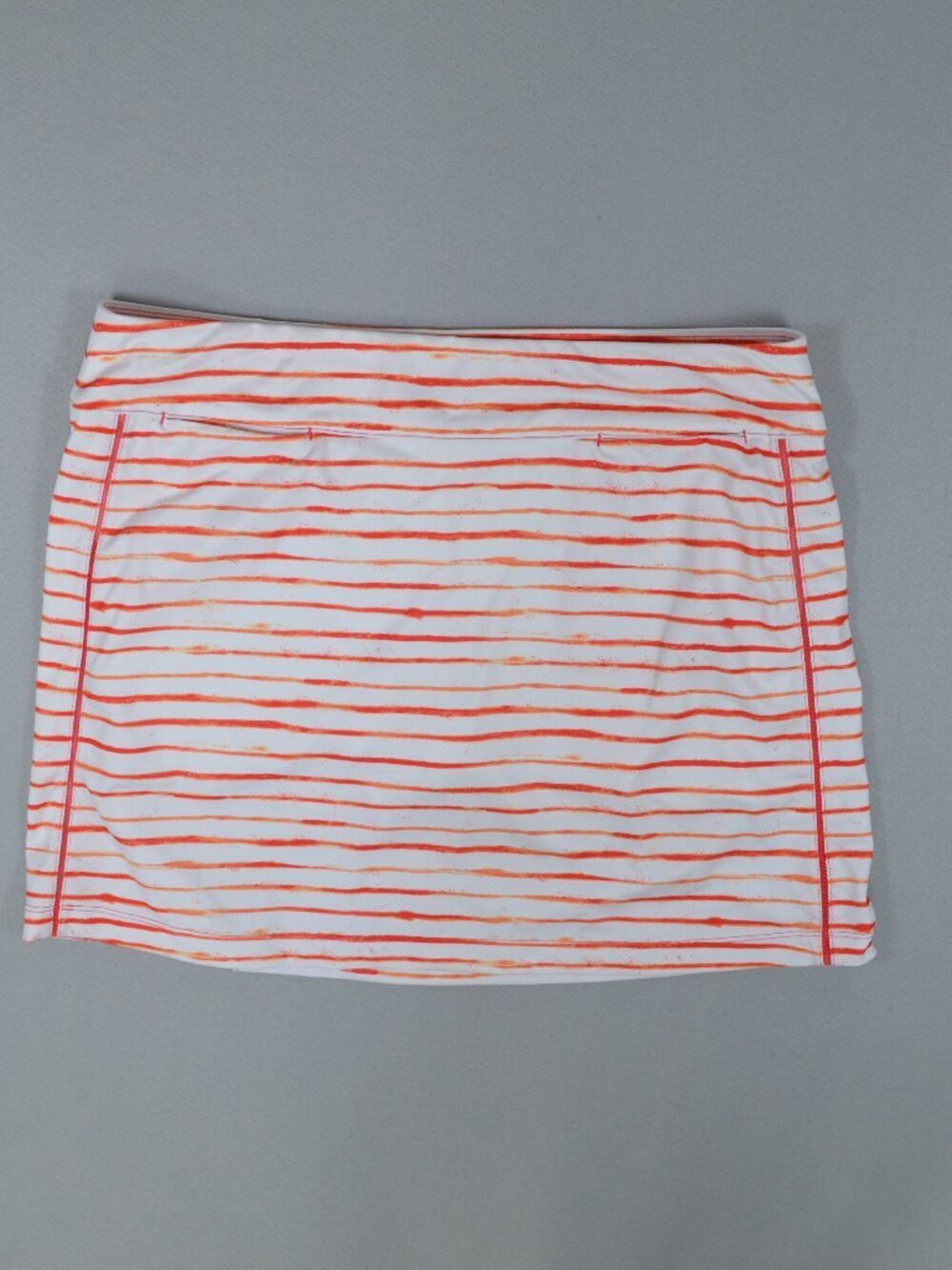 🍊⛳ Coral Bay Golf Skort Striped Orange White Skirt Shorts L - Picture 3 of 11